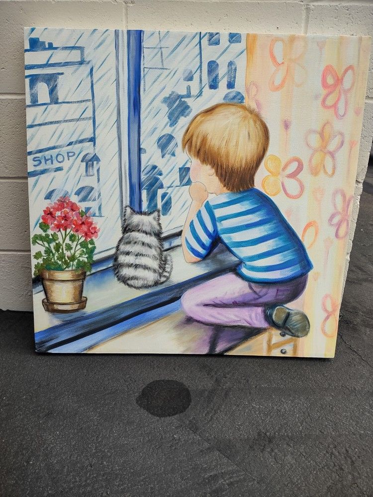 Frida Kahlo Floral N' Boy N' Gril Hand Painted All Original On Canvas $100 ea