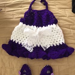 Set Dress Crochet Hand Made  For Baby Newborn 