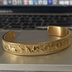 7 inch men’s women’s gold plated Egyptian ankh cuff bangle bracelet for men
