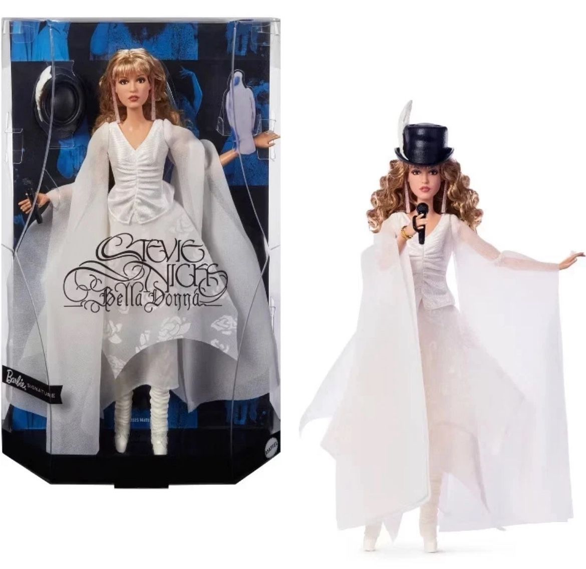 ON HAND! Barbie Stevie Nicks Bella Donna Doll In White Dress New