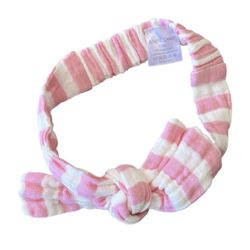 Angel Dear Baby Knot 0-12M Headband Pink Stripe Organic Cotton Adjustable