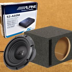 Alpine Bass System S2-A60M Mono Subwoofer Amplifier W12S4 10" BaseLine Speaker Ported Box 750 Watt Package 🚨 Payment Options Available 🚨 No Credit N