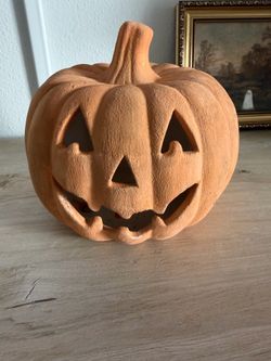 Hand painted Terracotta Jack O'Lantern
