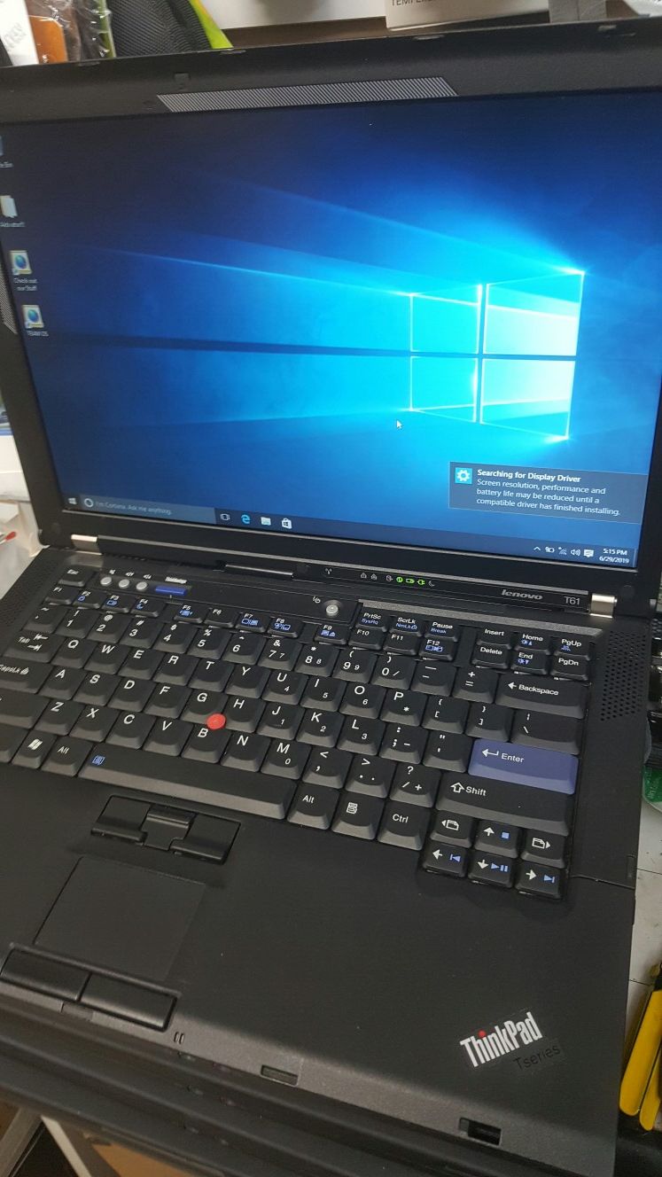 IBM Lenovo Thinkpad T61 Core 2 Duo Laptop Computer Windows 10 WiFi DVDRW 14.1 inches Screen size 100% Tested Working