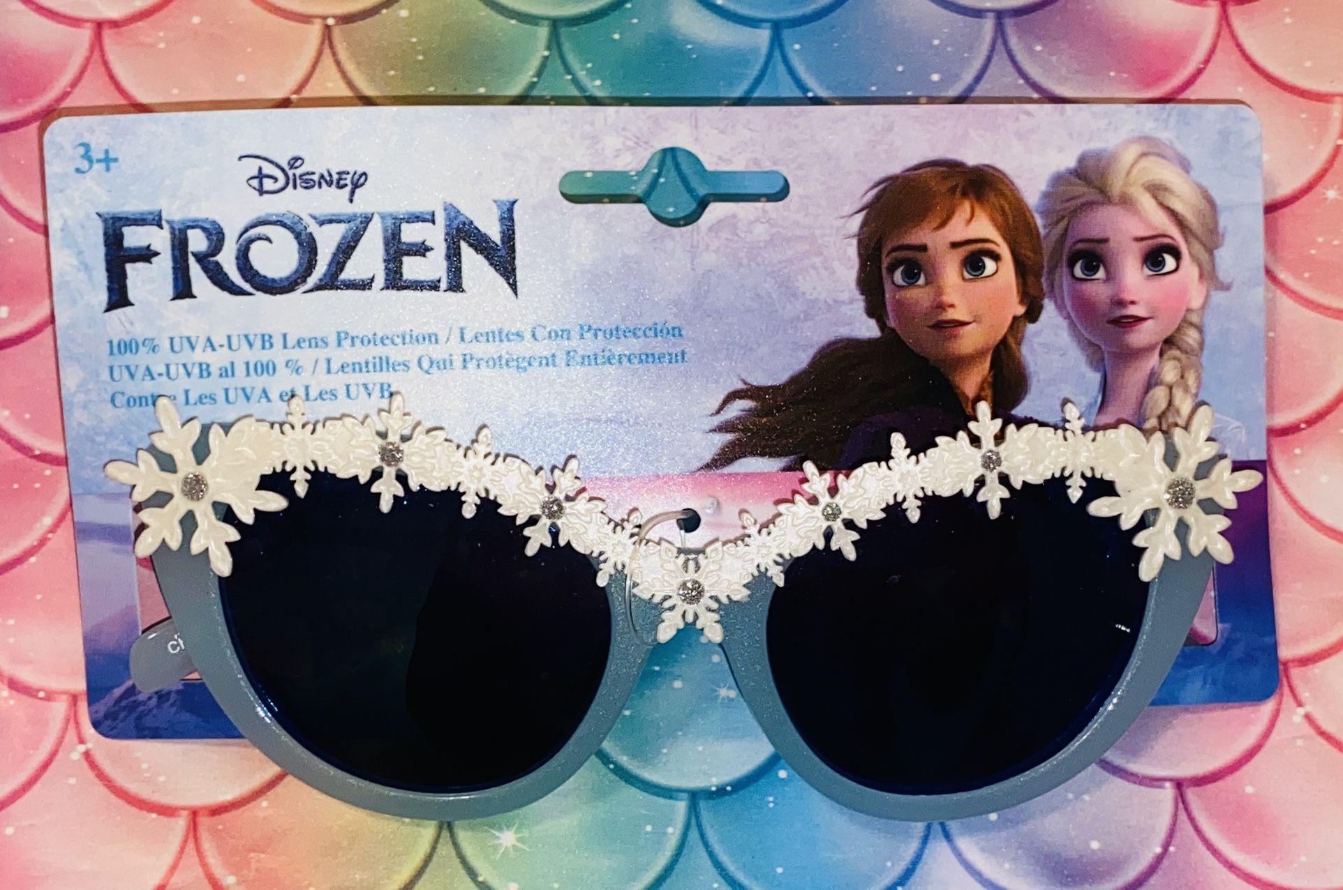 GIRLS❄️🔵🦋DISNEY FROZEN BLUE❄️🔵W: SNOWFLAKE❄️🤍TRIMS ELSA & OLAF GRAPHICS SUNGLASSES❄️🕶️🤍
