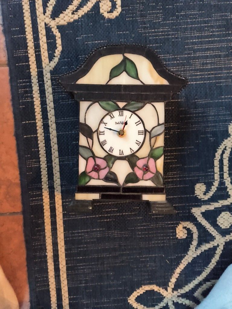 Stained Glass Antique Clock