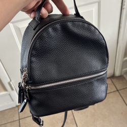 Steve Madden Black Leather Mini Backpack
