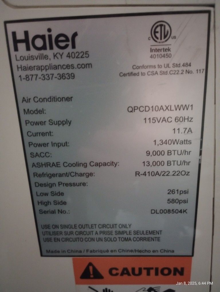 Haier Portable AC unit
