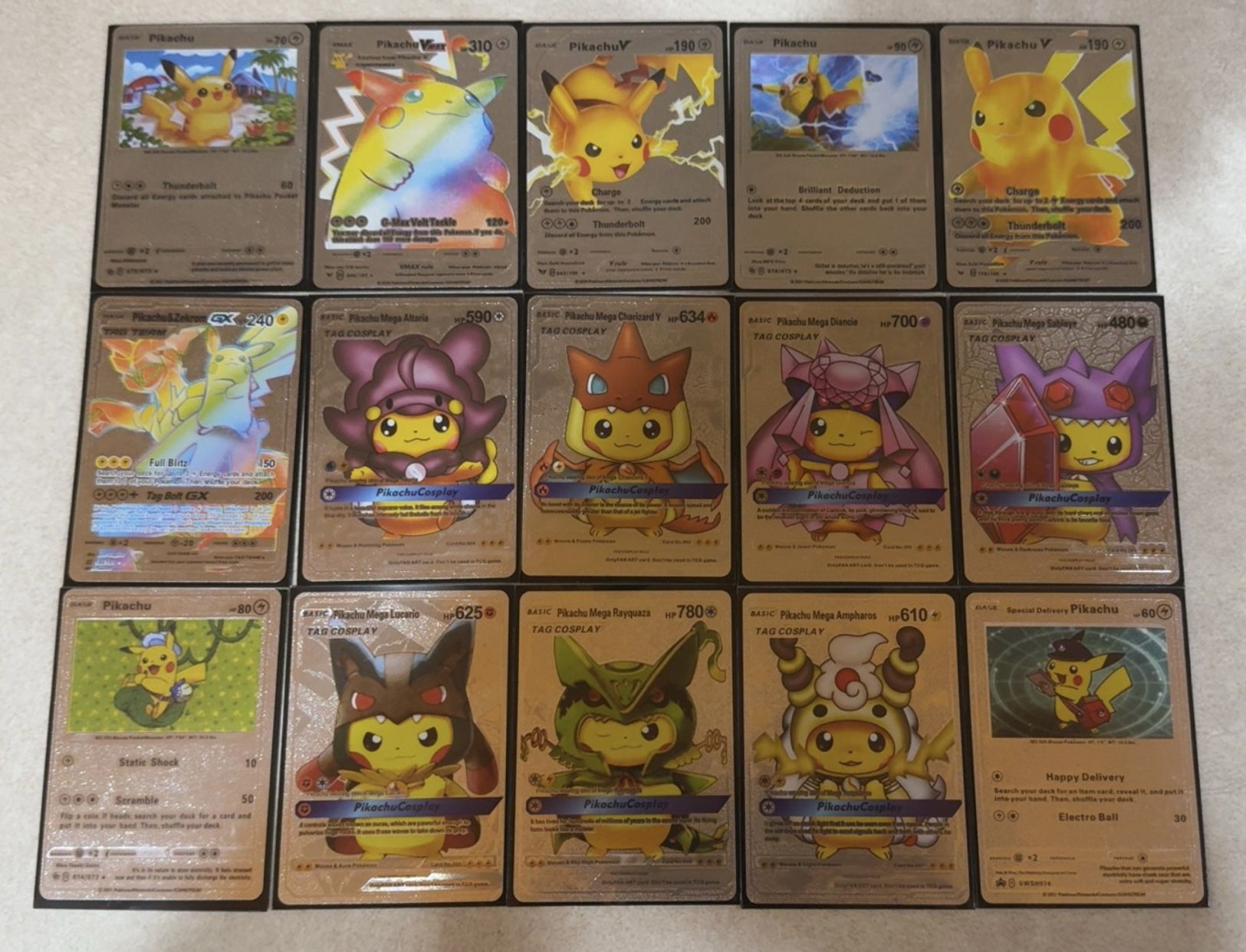 Very rare silver Pokémon trading cards