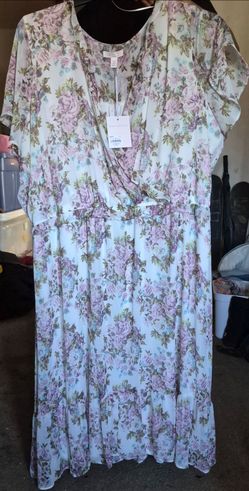 Womens plus flutter midi dress