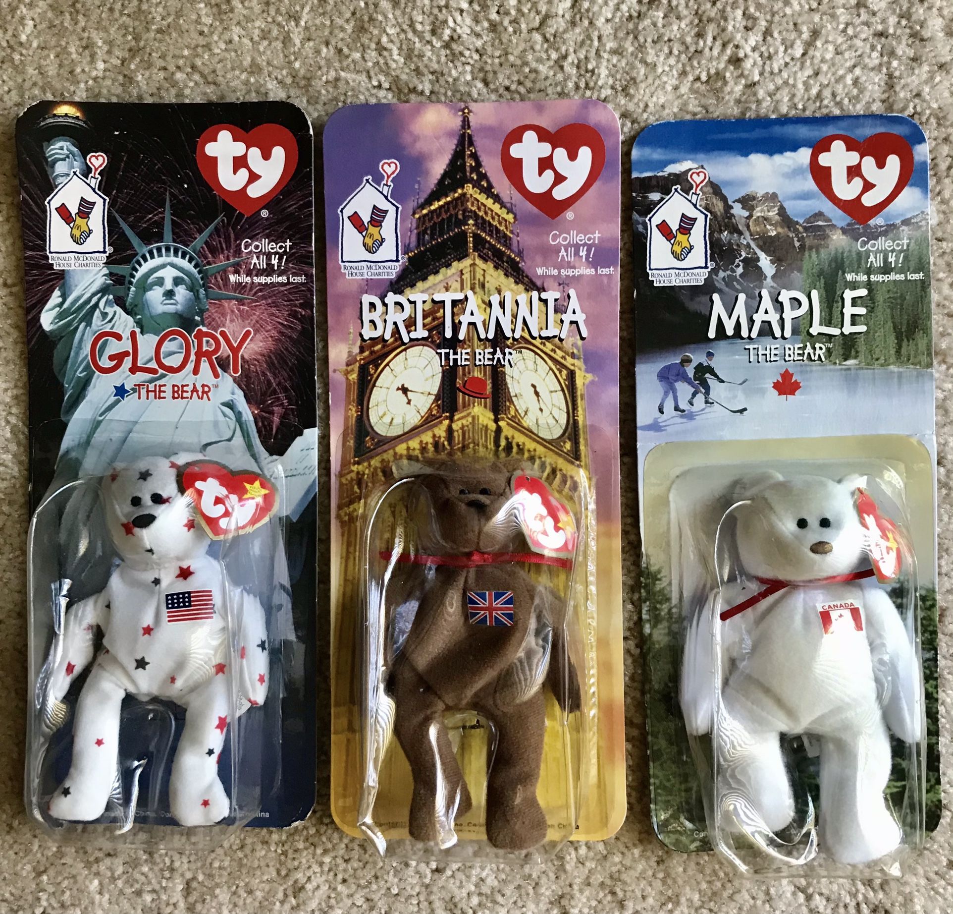 Set Of 3 Ronald McDonald Charities Glory Britannia And Maple