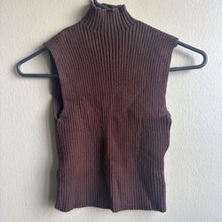 ZARA size small ribbed brown top