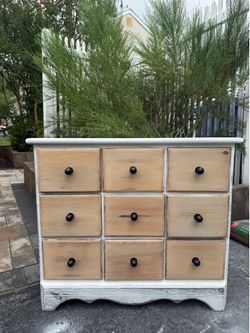 vintage farmhouse 9 drawer apothecary dresser cabinet 29 x 26 x 10