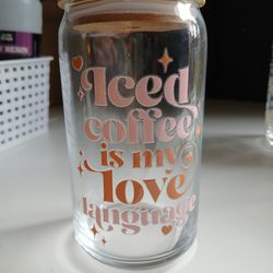 Custom Made Glass Cup "Coffee Lover"
