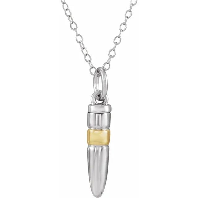 Ash Holder- Bullet 18” Necklace Sterling Sliver