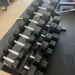 WEIGHTS/ DUMBBELLS/ RUBBER HEX DUMBBELLS