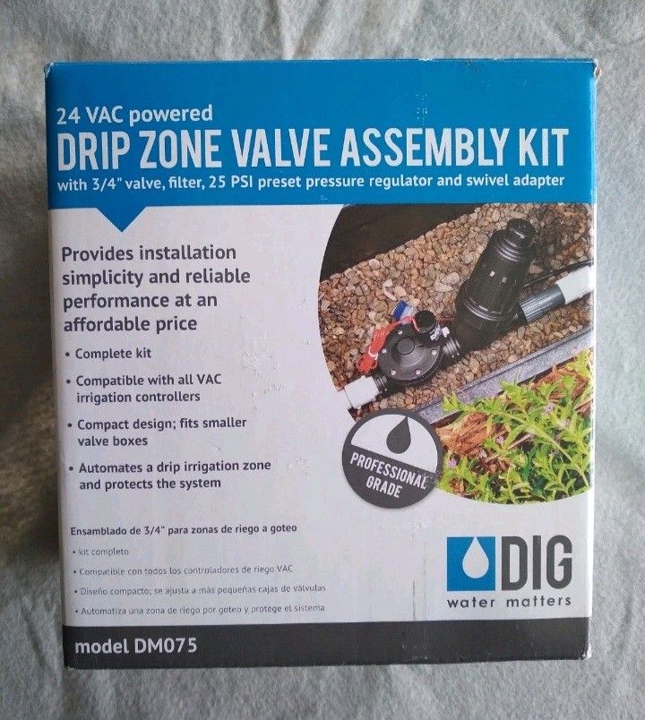 Sprinkler Irrigation DM075 Automatic AC Valve Assembly Kit For Drip Systems - New