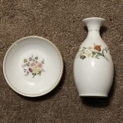 Vintage Wedgwood Mirabelle Vase & Dish