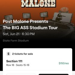 Post Malone Tickets Sec. 111
