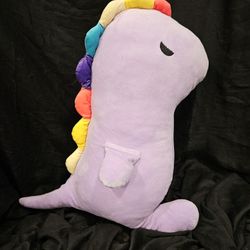 Big Purple Dinosaur plush toy with rainbow spines. 