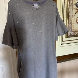 Violet Weekend brand name, grey dress.