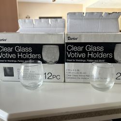 24 Clear Glass Votive Holders
