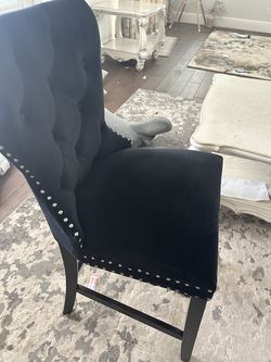 Kitchen Counter Stool Black Velevet