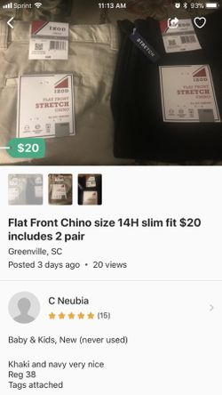 Boys new blue and khaki pants 14