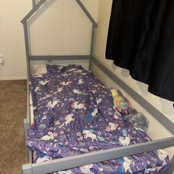 House Floor Twin Bed Frame 