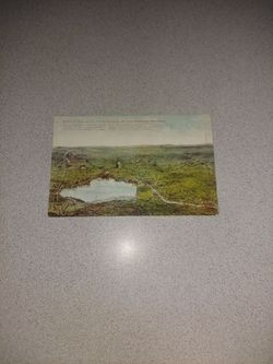 EXTREMELY RARE VINTAGE 1908 BIRD'S_EYE VIEW OF THE FOX RIVER VALLEY AND LAKE WINNEBAGO WISCONSIN UNUSED POSTCARD