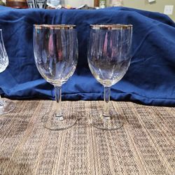 Silver Rim Wine Glass