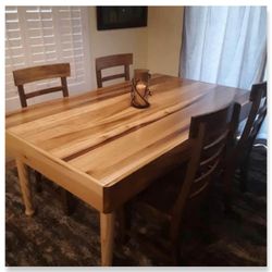 Beautiful Rustic Looking Wooden Dinning Room Set
