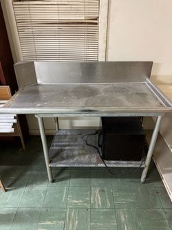 Commercial Stainless Steel Prep Table w/ Backsplash & Shelf