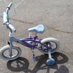Frozen girls bike +training wheels