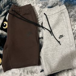 Nike Sportswear Tech Fleece Shorts Brown &dark Grey Mens Size S