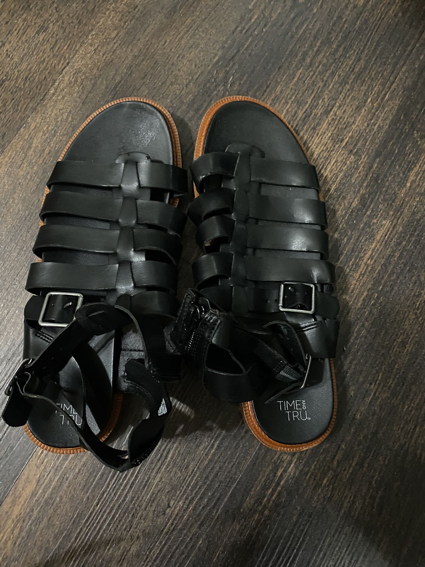 Time and Tru Black Sandals