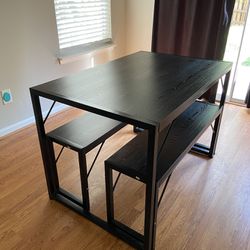 Black Kitchen Table With Bench 