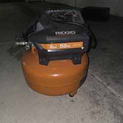 RIDGID 6 Gal. 150 PSI Portable Electric Oil-Free Jobsite Pancake Air Compressor 