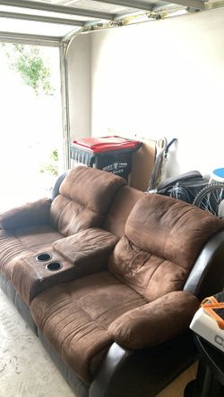 Brown Sofa With Feet Rest Recliners