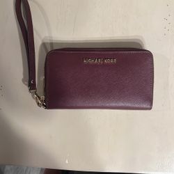 Michael Kors Purple Phone Holder Wallet Wristlet
