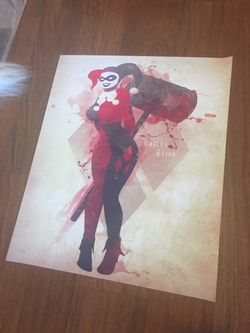 Harley Quinn fabric poster
