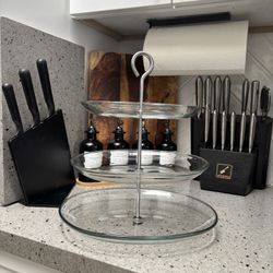 3 Tier Glass Dessert Display Stand
