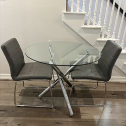 3 Piece Round Dining Table Set