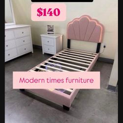 Twin Bed Frame $140 / Colors Available / Pink,beige,dark Grey And Black 