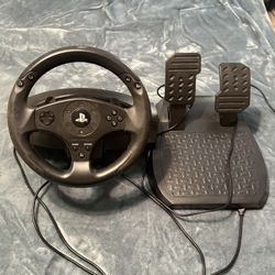 UNTESTED Thrustmaster T80 PlayStation PS3 PS4 Racing Steering Wheel & Pedals