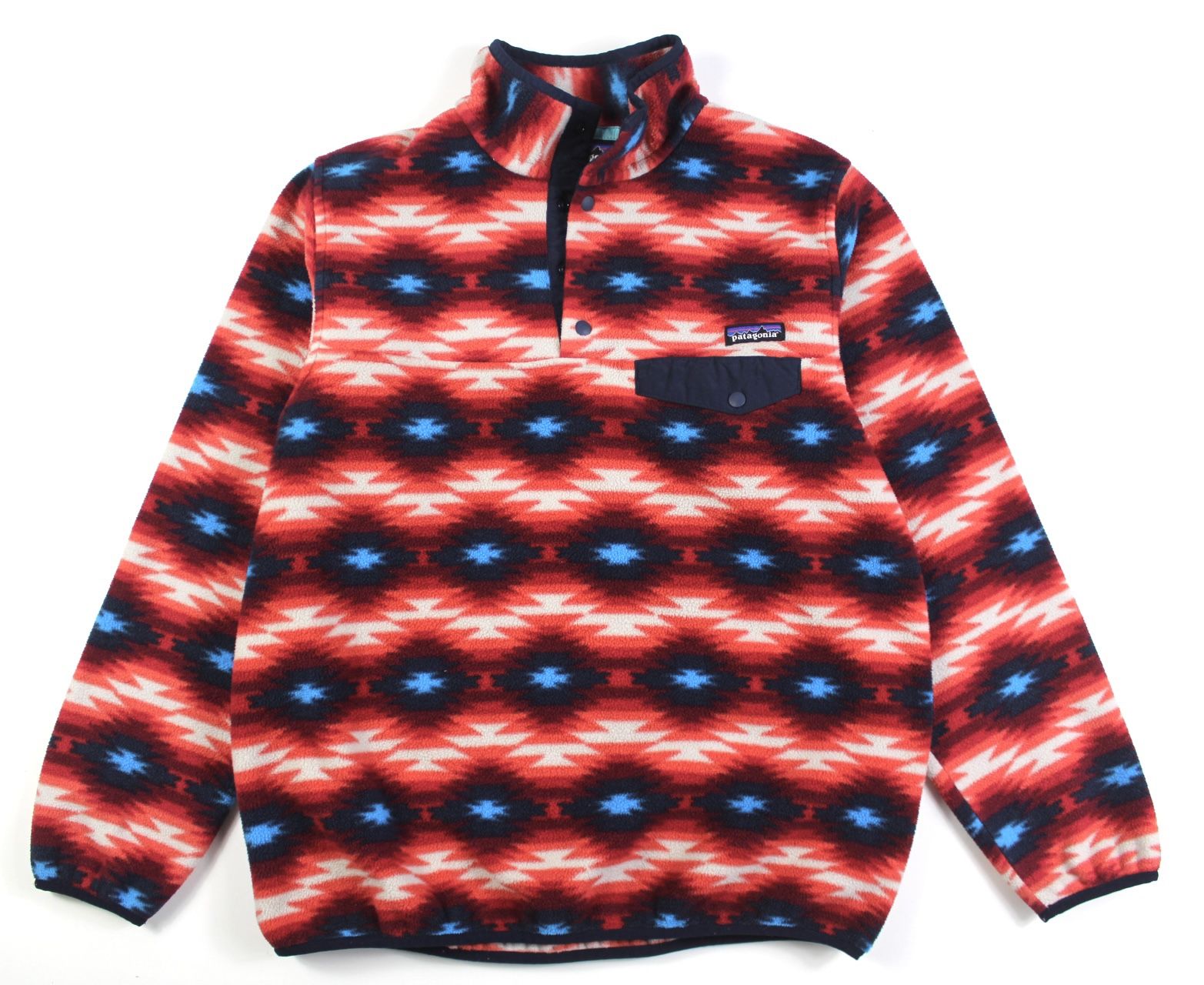 Patagonia Womens Desert Aztec Pattern Print Synchilla Snap T Fleece Size Large