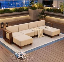 Outdoor Sectional Sofa Set with Ottoman