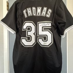 🔥Frank Thomas Signed Jersey MLB Baseball Beckett Witnessed
