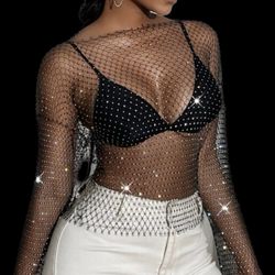 Rhine Stone Sheer Top 