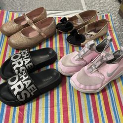 Lot Of 4 Pairs Girls Shoes Flats Sneakers